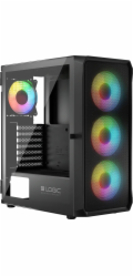 Logic Concept PORTOS ARGB AT-PORTOS-10-0000000-0002 LOGIC PC skříň Portos ARGB MIDI 1x USB 3.0, 2x USB 2.0 + audio, černá, bez zdroje