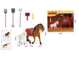 Kůň a poník s příslušenstvím 7ks - více druhů