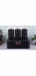 Chlebovka a dóza na potraviny sada 4 ks Black Rose Collection BH-6753