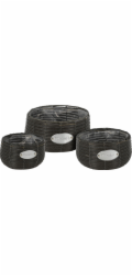 Květináč proutěný sada 3 ks FLOWERS GARDEN 29 / 25 / 19 cm antracit KO-430000650
