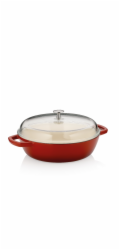 Hluboká pánev litinová CALIDO 28 cm 3,8l červená KL-11964