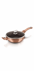 Pánev hluboká s mramorovým povrchem a poklicí 28 cm Rosegold Metallic Line BH-1518