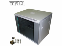 OCRACK 19" OCC-09U-45SBK rozvaděč nástěnný 9U/450mm celoskleněné dveře - černý