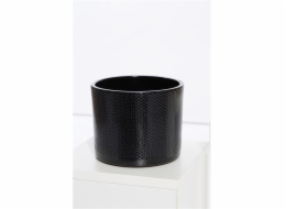 Ceram hrnec DOMOLETTI WALEC KROPKI, O17 cm, lesk. Černá