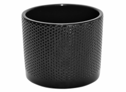 Ceram hrnec DOMOLETTI WALEC KROPKI, O13 cm, lesk. Černá