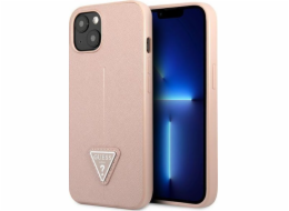 Pouzdro Guess  pro iPhone 14 6.1 růžové/růžové pevné pouzdro Saffiano Triangle Logo