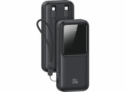 UPS Usams  Powerbanka s vestavěným USB-C+Lightning kabely 30000 mAh 20W PD+Qc 3.0 Fast Charge X-chel Series black/black 30KCD21301 (US-CD213)