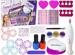 LeanToys Sada na malování nehtů Frézka Lamp Pilník Glitter