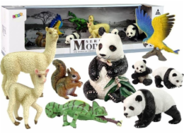 Akční figurka LeanToys Zvířátka Panda Papoušek Set