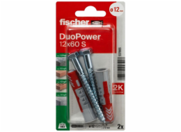Hmoždinka Fischer DuoPower, šroub, 12 mm x 60 mm, 2 ks.