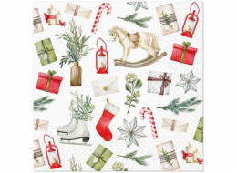 Vánoční&nbsp;papírové&nbsp;ubrousky,&nbsp;330&nbsp;mm&nbsp;x&nbsp;330&nbsp;mm,&nbsp;20&nbsp;ks.