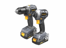 Sada nářadí GRUNDER CD-B0B18+CW-B1218E, 18 V, 2×2 Ah