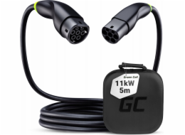 Green Cell Snap nabíjecí kabel pro elektromobily typu 2 11kW 5m 16A pro nabíjení Tesla Model Y 3 S X, Kia EV6, VW ID.4, ID.5, BMW 