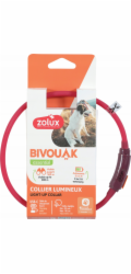 ZOLUX Bivouak LED Silikonový červený - obojek pro štěňata a malé psy - 20-40 cm