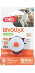 ZOLUX Bivouak Svítící přívěsek na obojek LED USB červený – adresa pro psa – 8,9x3,7x1,9 cm