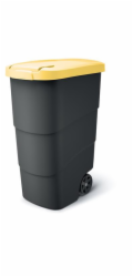 Popelnice Prosperplast Wheeler 90 l antracit se žlutým víkem