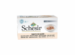 SCHESIR Tuňák s lososem v želé - mokré krmivo pro kočky - 6x50g