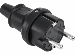 Kemot zástrčka německého typu 16A/250V- IP44 (guma černá) 2237