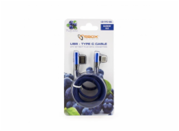 Sbox USB->Type-C 90 m/m 1,5 m USB-TYPEC-90BL Modrá