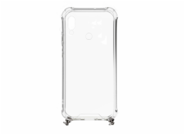 Xiaomi Redmi 7 silikonový TPU transparentní s řemínkem na náhrdelník stříbrný