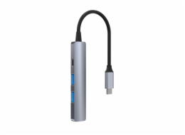 Tellur 4v1 USB-C 3.1 Hub hliníkový, šedý