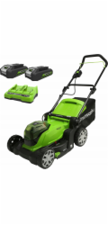 Greenworks bateriová sekačka na trávu 2x24V Bateriová sekačka na trávu 41cm G24X2LM41K2x sada duální nabíječka + 2 baterie 2Ah