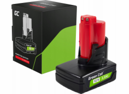 Zelená baterie Green Cell pro Milwaukee M12 12V 6Ah náhradní M12 B6 4932451395