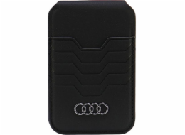 Audi Kožená peněženka Stojánek na kartu černá/černá MagSafe AU-MSCH-GT/D3-BK