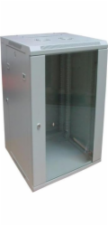 DIGITUS DN-WD19 18U/600 Wallmount double section Cabinet 19 18U 901/600/600 glass grey mounted
