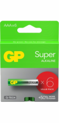 Prvky GP SUPER ALKALINE AAA/LR03, 1,5V, 6 ks.