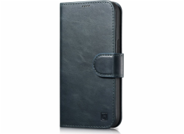 iCarer  iCarer Oil Wax Wallet Case 2v1 iPhone 14 Plus Case Kožený Flip Cover Anti-RFID Blue (WMI14220723-BU)