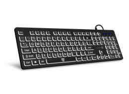 CONNECT IT Klávesnice FOR HEALTH LargeFont ergonomická klávesnice s velkým fontem, drátová, membránová, CZ + SK, černá