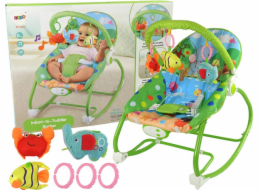 Lean Sport Cradle Rocker Seat Chair 2v1 Green Fish Elephant Sounds Vibration