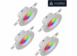 Nanoleaf  Essentials Smart Downlight - bodové osvětlení 4 kusy (technologie Matter)