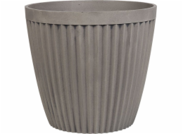 Beliani Květináč 36 cm béžovo-šedý POKA