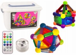 Magnetické bloky LeanToys se světlem v krabici 154 prvků