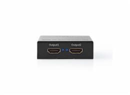 Nedis VSPL3472AT - HDMI Rozbočovač | 2 Porty port(s) | Vstup HDMI ™ | 2x výstup HDMI ™ | 4K@60Hz | 18 Gbps | Kov | černý