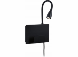Paulmann nástěnné svítidlo HALINA LED 2,4W 200lm 2700K USB-C 230V matná černá/kov