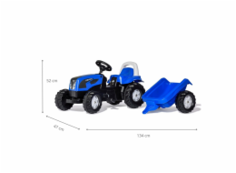 Šlapací traktor s vlečkou Rolly Kid Landini modrý