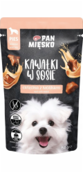 PAN MIESKO Kousky v omáčce Telecí s králíkem - velmi chutné maso pro psy - 150g