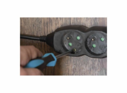 Prodlužovací kabel 2 m / 3 zásuvky / černý / PVC / 1 mm2