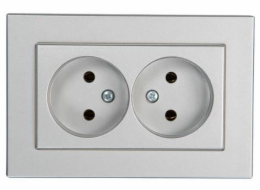 Dvojitá zásuvka VILMA XP500, barva kovu