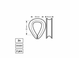 Kryt smyčky Haushalt, ZN, DIN6899, 2DD, 8 mm
