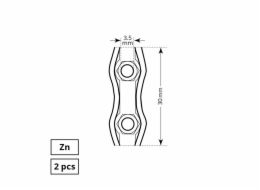 Plochá dvojitá lanová svorka Haushalt, 2DD, 2 mm