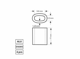 Lanová svorka Haushalt, DIN3093, 4DD, 3 mm
