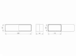 Ventilační manžeta EUROPLAST, 220 x 55 mm - 110 x 55 mm