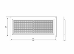 Ventilační mřížka EUROPLAST VR1330, 130 x 300 mm