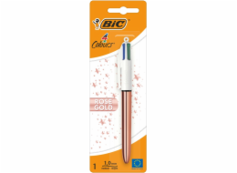 Kuličkové pero Bic 4v1, zlato/bílá/růžová