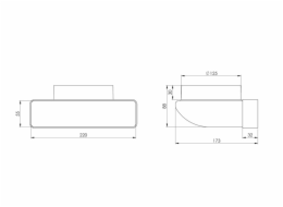 Větrací koleno EUROPLAST KLD25 220 x 55mm D125 90°