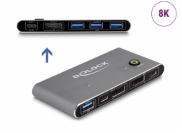 Delock DisplayPort KVM Switch 8K 30 Hz s USB 5 Gbps